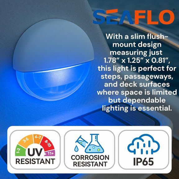 SEAFLO 04 Series LED Oblong Courtesy Light - Blue, 12V image number 4