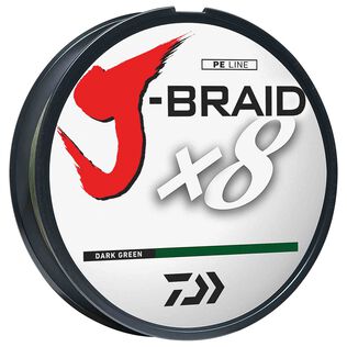 J-BRAID&reg; X8 Fishing Line, Dark Green, 300 yds