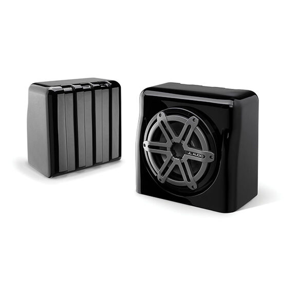 10" Marine Subwoofer Driver with Fiberglass Sealed Enclosure , Titanium Sport Grille image number 2