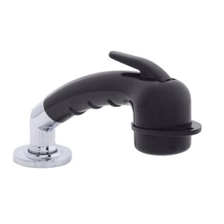 Deck-Mount Sprayer Small Black Sprayer w/Elbow, 6' Stainless Steel Hose, Low Profile Holder