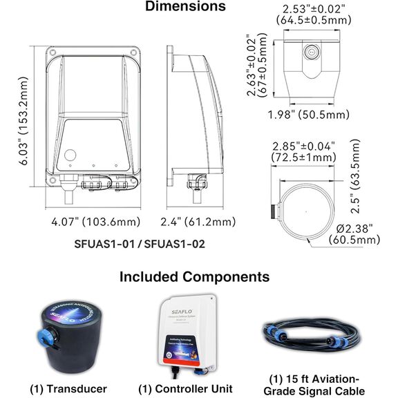 SEAFLO Ultrasonic Hull Defense System, Prevents Barnacle and Algae Growth, 24/7 Fully Automated Marine Protection for Hull, Drives, and Running Gear image number 1
