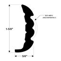 Rigid Frosty White Rub Rail Kit, 1 5/8" x 5/8", 3 Pieces 7.5', 7.5' & 5' Lengths image number 2