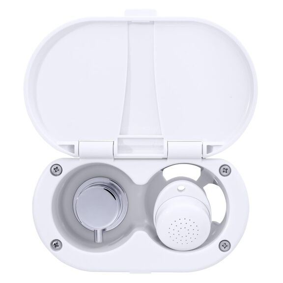 Aidack Transom Shower Hot/Cold Mixer, Arctic White Cup & Lid, Small Arctic White Sprayer, 10' White Rubber Hose, Chrome Aidack Handle image number 5
