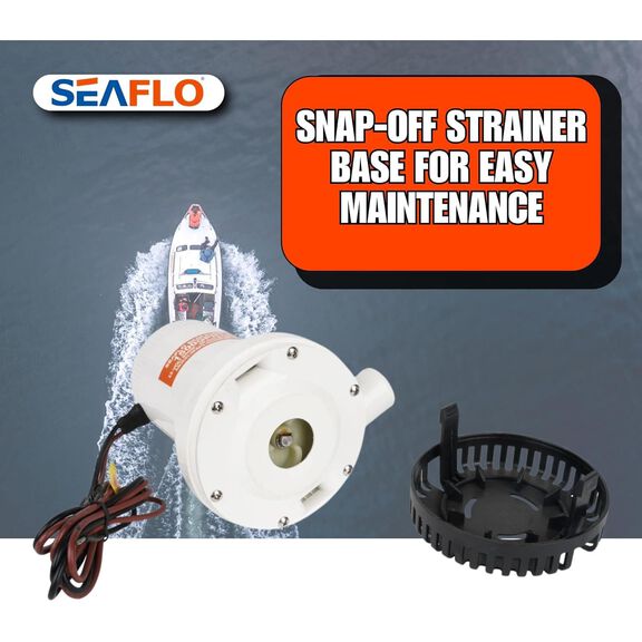 SEAFLO 01 Series 1500 GPH Bilge Pump 12V Submersible Marine Pump with Anti-Airlock Protection image number 7