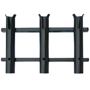Surface Mount 3 Rod Holder, Black