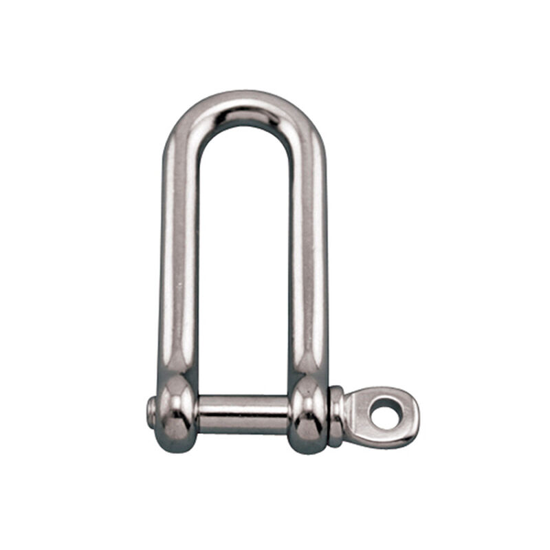 Stainless Steel High-Resistance Long "D" Shackle with 1/4" Pin image number 0