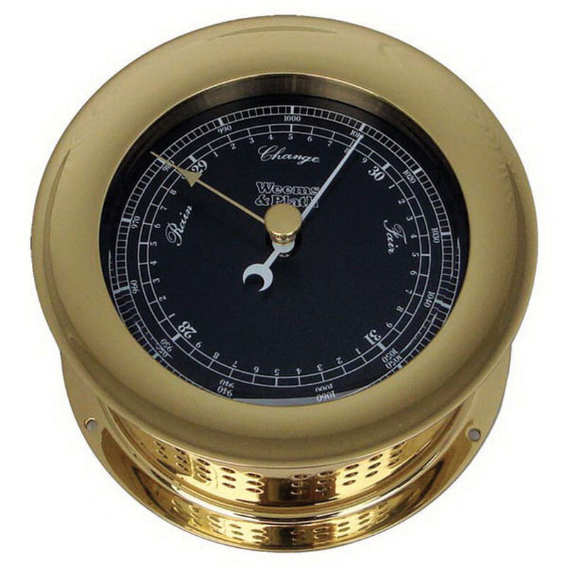WEEMS & PLATH Brass Atlantis Nautical Flag Barometer West Marine