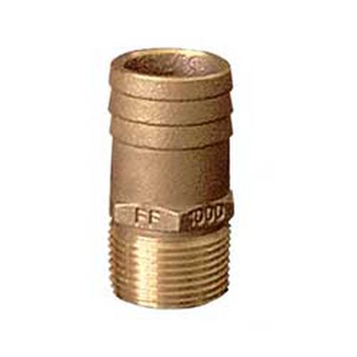 Full Flow Straight Bronze Pipe-To-Pipe Fitting, 1" NPT x 1-1/8"Hose (10)