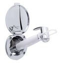 Recessed Shower Chrome Cup & Lid, Hammer-Head Arctic White Sprayer, 10' White Rubber Hose image number 1