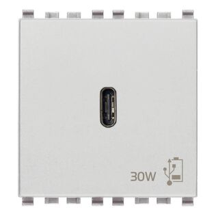 Vimar Eikon USB-C Power Delivery (PD) Supply Unit 30W, 2-Module, Grey