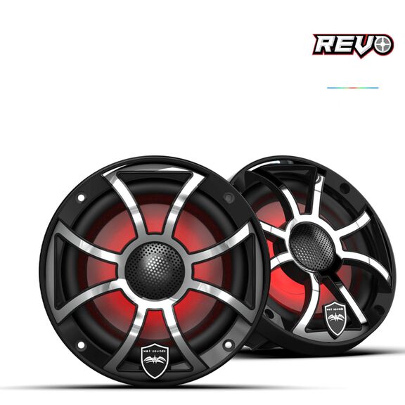 Wet Sounds REVO 6.5 inch High Output Coaxial Speakers w/ XS-Black Stainless Steel RGB Grilles image number 0