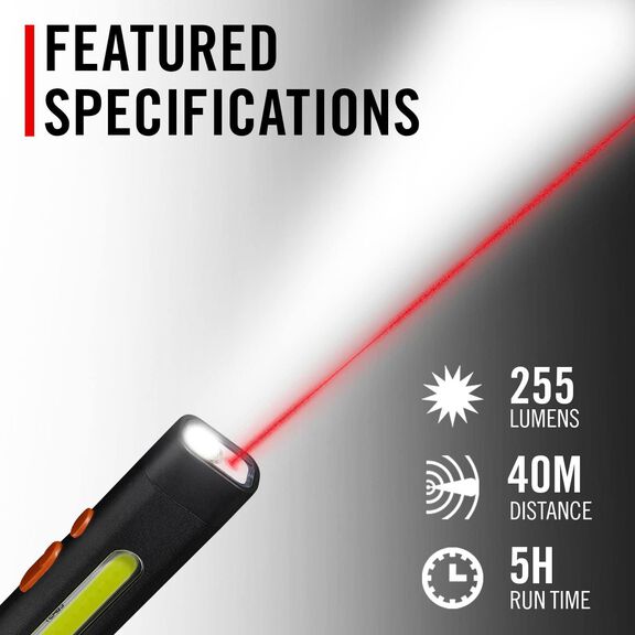 PM50R Rechargeable 255 Lumen Work Light with Laser image number 1