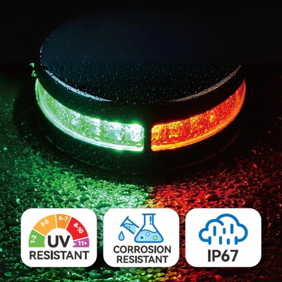 SEAFLO 02 Series Bi-Color Bow LED Navigation Light 2NM Horizontal Mount image number 4
