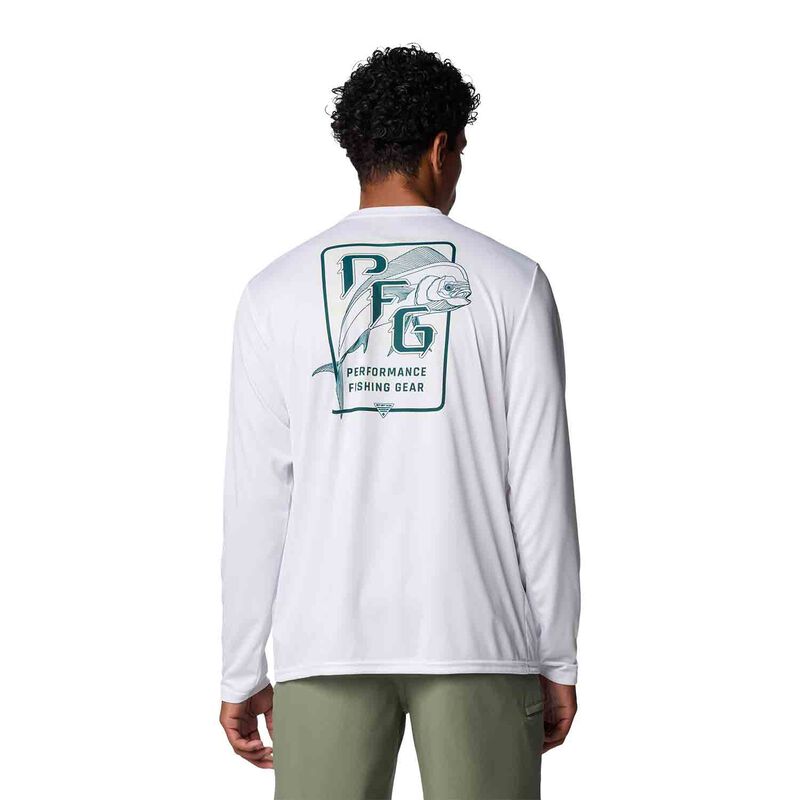Columbia Men's Terminal Tackle PFG Blackline Shirt, in White/Blackline Mahi, Size XL | by West Marine