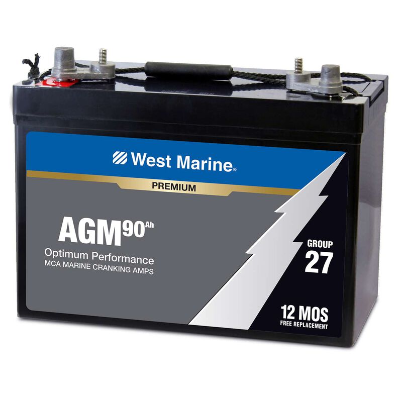 WEST MARINE Group 27 DualPurpose AGM Battery, 90 Amp Hours West Marine