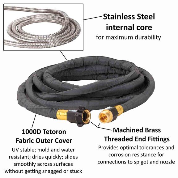 20' HoseCoil Stainless Steel PRO image number 1