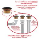 1-1/2" Drain, Flip Drain no Overflow, Straight, 1-1/4"-M Thread Adapter Chrome image number 5