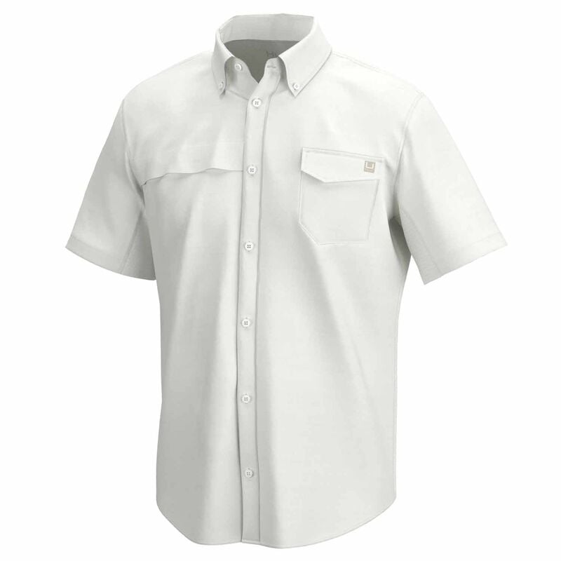 Huk Men's Tide Point Shirt, in White, Size Medium | by West Marine