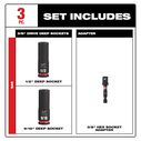 SHOCKWAVE&trade; Impact Duty&trade; 3/8" Drive SAE Deep 6 Point Socket Set, 3 Piece image number 1