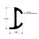 Rigid Frosty White Rub Rail Kit, 1 1/2" x 7/8", 3 Pieces 7.5', 7.5' & 5' Lengths image number 1