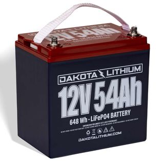 Lithium Iron Phosphate Deep Cycle Battery, 12V, 54Ah, Group 24