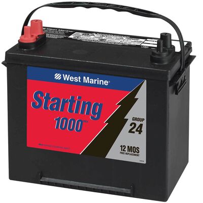 Flooded Marine Starting Battery, 1000MCA, Group 24