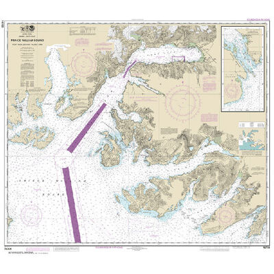 #16708 NOAA Nautical Chart Prince William Sound-Port Fidalgo and Valdez Arm; Tatitlek Narrows
