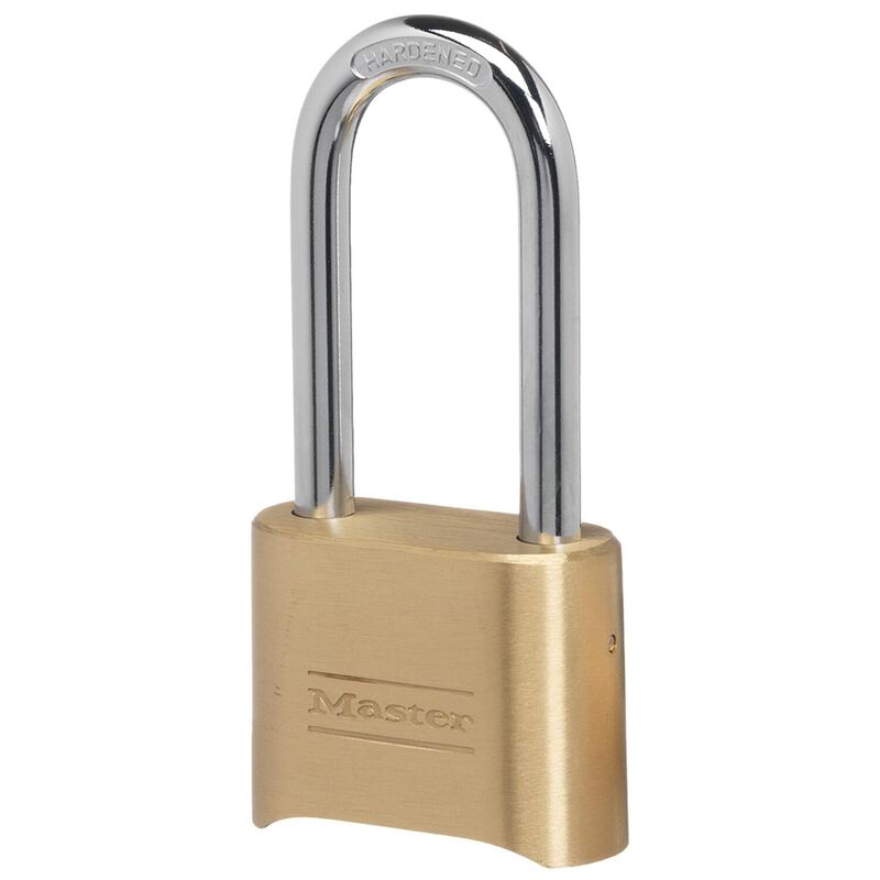 2" Wide Resettable Combination Brass Padlock with 2-1/4" Shackle image number null