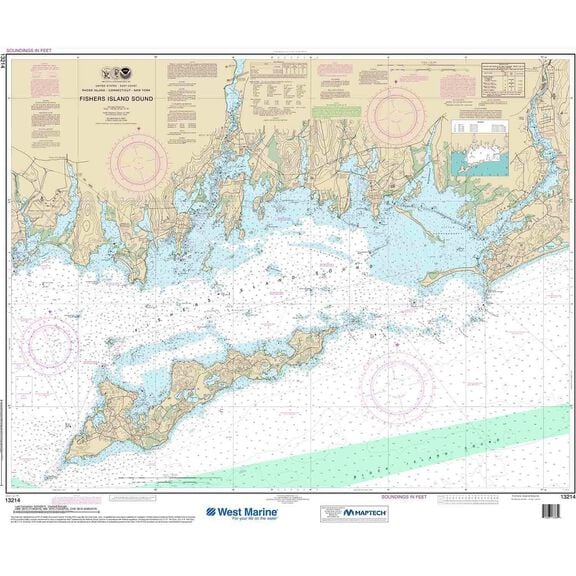 Maptech&reg; NOAA Recreational Waterproof Chart-Fishers Island Sound, 13214 image number 0
