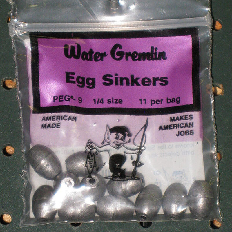 Water Gremlin Lead Egg Sinkers - 1/4 oz packet