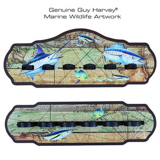 Guy Harvey Ancient Map 6 Rod Wall Rack