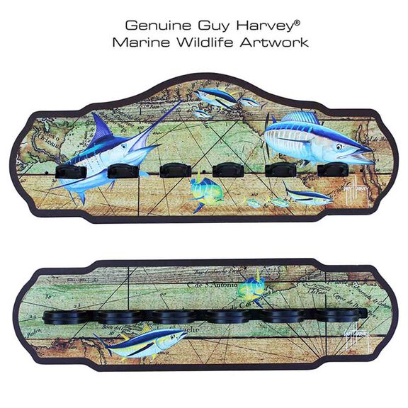 Guy Harvey Ancient Map 6 Rod Wall Rack image number 0