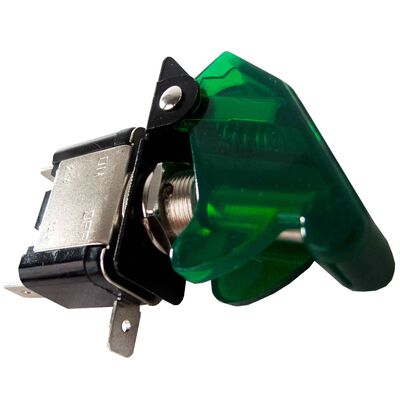 LED Toggle Switch with Cover, Green