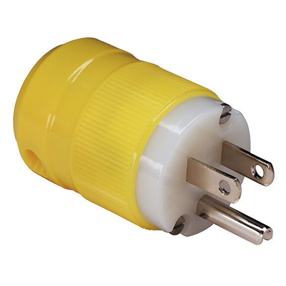 Nylon Male Plug, 15A 125V, Yellow image number 0