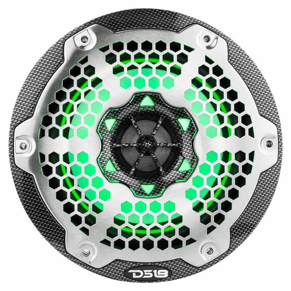 HYDRO 6.5" 2-Way Marine Speakers with Integrated RGB LED Lights, 375 Watts, Black Carbon Fiber image number 1