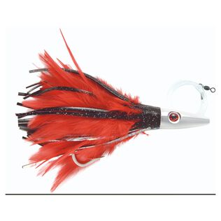 Billy Baits, Ahi Slayer Rigged & Ready, Black/Red Feather Skirt, 7/0 Mustad Hook, AFW Swivel, 100 lb Grand Slam Mono Line, 6 ft