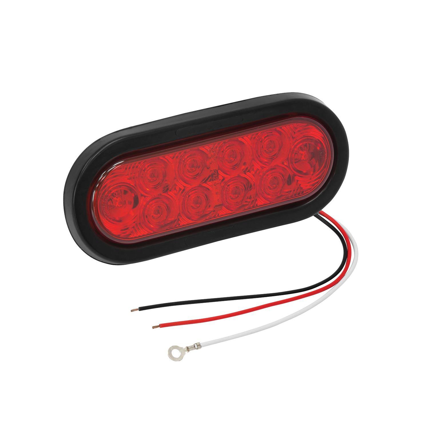 Wesbar 54006 Waterproof LED Red Stop/Tail/Turn Light with Grommet and Pigtail 