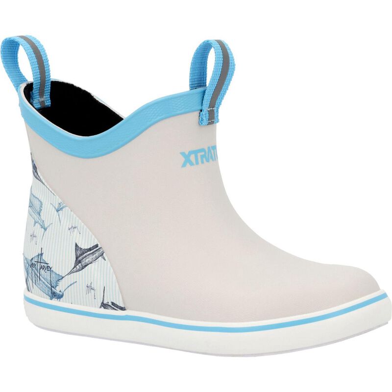 Xtratuf Kids' Ankle Deck Boots, in Cloud/Sailfish Stripe, Size 4 | by West Marine