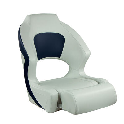 Deluxe Sport Flip-Up Seat, Blue And White Upholstery
