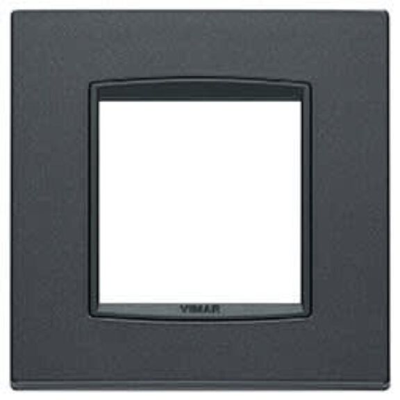 Vimar Eikon 2-Module Classic Cover Plate, Anodized Aluminium, Matt Anthracite image number 0