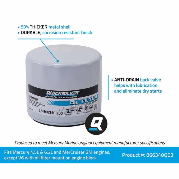 Quicksilver Oil Filter 866340Q03 image number 3