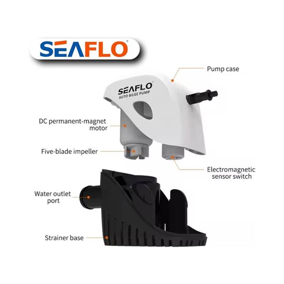 SEAFLO Automatic 1100 GPH Submersible Bilge Water Pump, Auto with Magnetic Float Switch image number 2