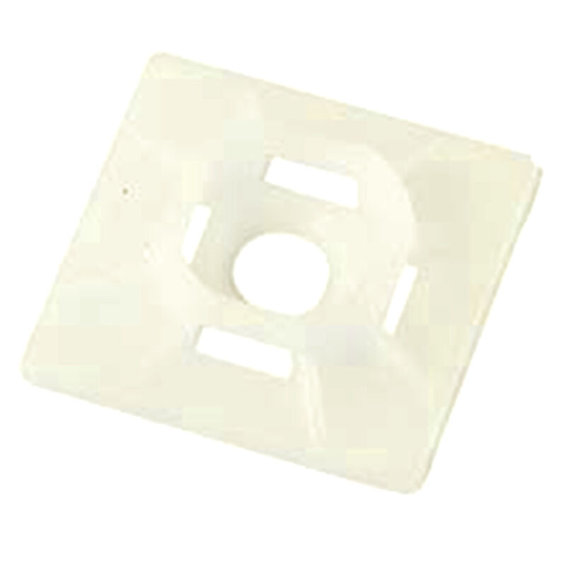Nylon Adhesive Cable Tie Mount, Natural Color, 25-Pack image number 1