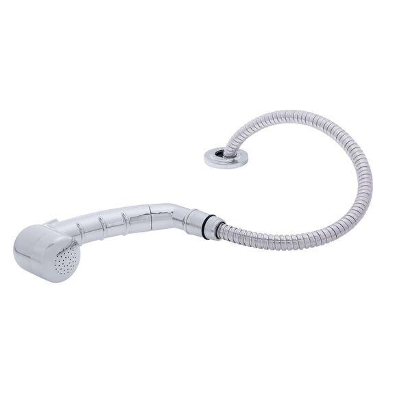 Deck-Mount Sprayer Small Chrome Sprayer No Hook w/Elbow, 6' Stainless Steel Hose, Low Profile Holder image number 1