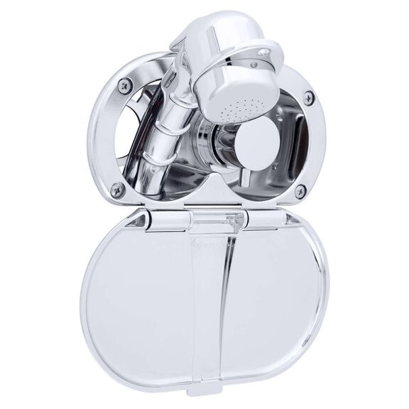 Aidack Transom Shower Hot/Cold Mixer, Chrome Cup & Lid, Small Chrome Sprayer, 6' Stainless Steel Hose, Chrome Aidack Handle image number 0