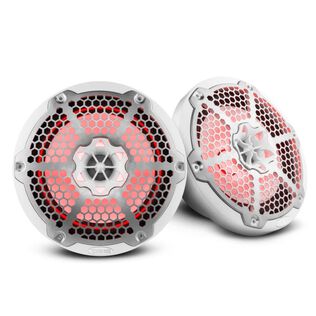 HYDRO 8" 2-Way Marine Speakers with Integrated RGB LED Lights, 375 Watts, White