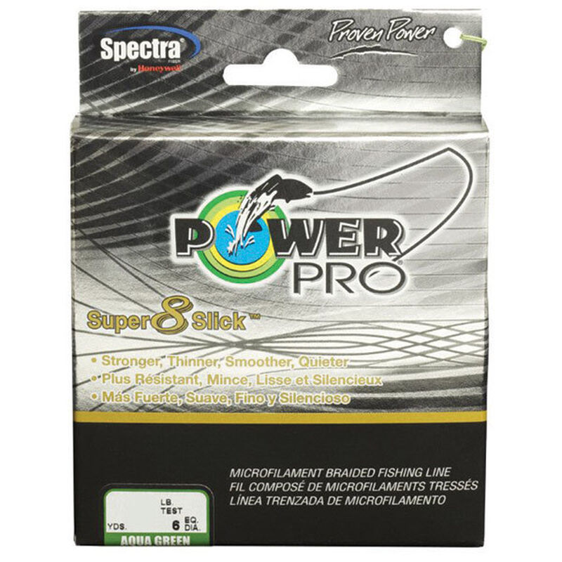 POWER PRO Super 8 Slick Braided Fishing Line, Aqua Green, 300 yds