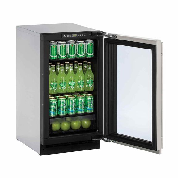 18" Stainless Glass Door Refrigerator image number 1