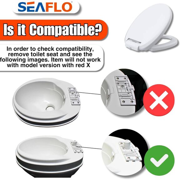 SEAFLO Soft-Close RV Toilet Replacement Seat and Cover White image number 5