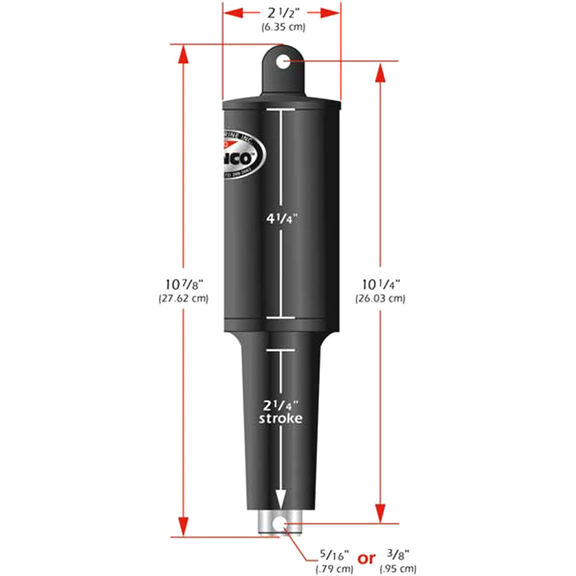 Replacement 101XDS 'Short' Actuator - 12 Volt - 5/16" Hardware image number 0